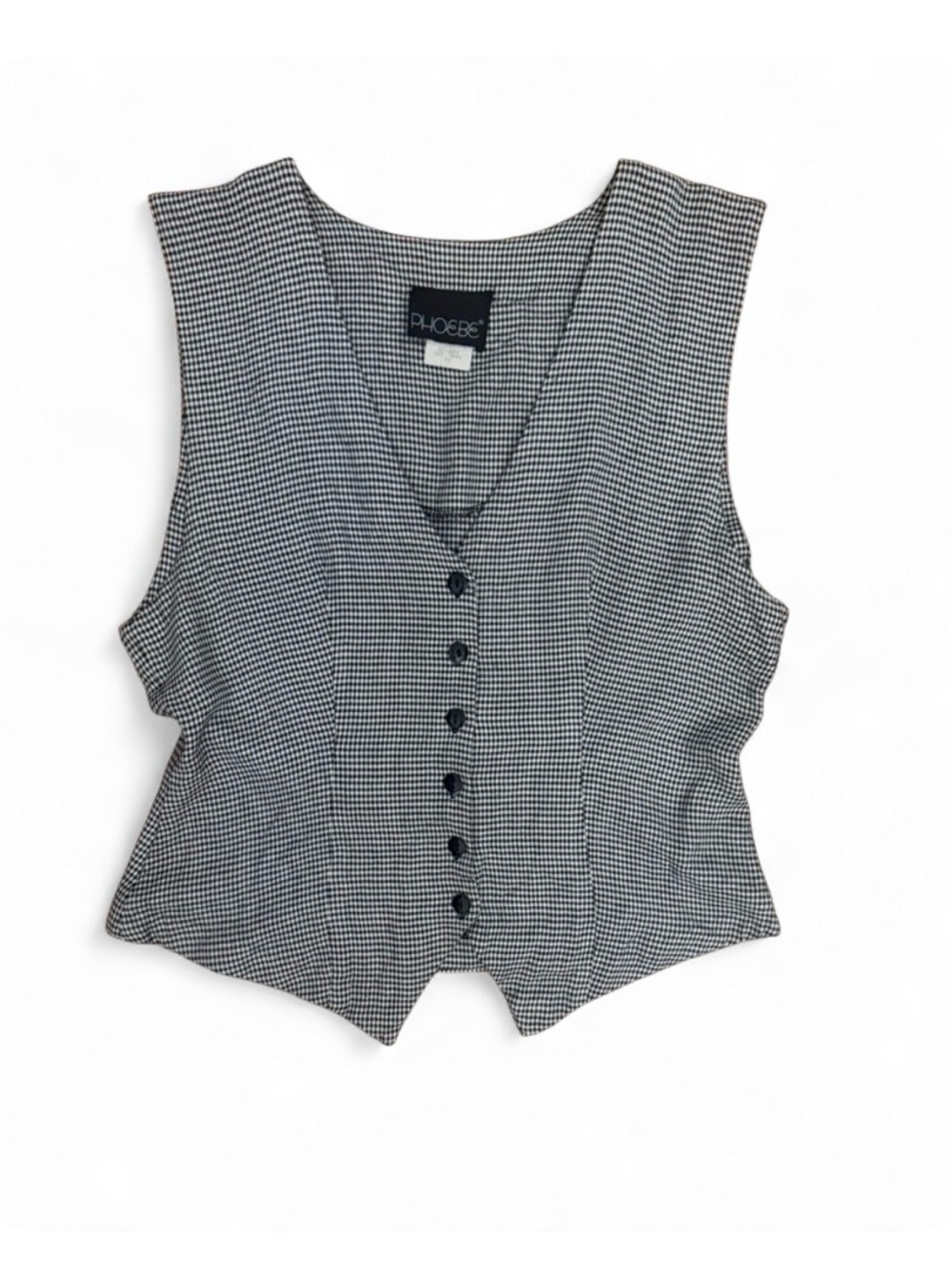 VINTAGE Gingham Check Vest by Phoebe Made in USA